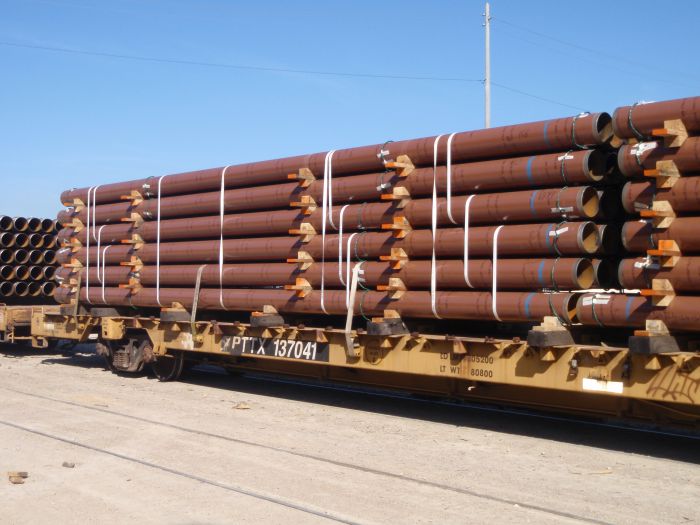 Steel Pipes Secured with Cordlash on Rail Cars Cargo Restraint Systems Pty Ltd