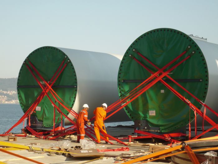 Securing Windmills on Cargo Ship Cordlash Cargo Restraint Systems Pty Ltd