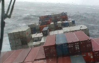 Containers on ship