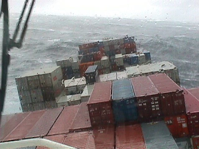 Containers on ship