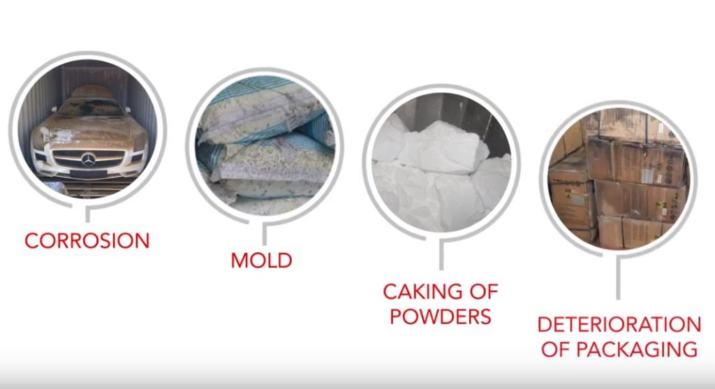 Moisture Damage to Containerised Goods due to container rain cargo damage caused by container rain or moisture