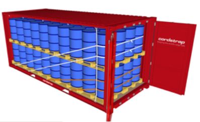 Securing Drums on Pallets in Container with AnchorLash HD