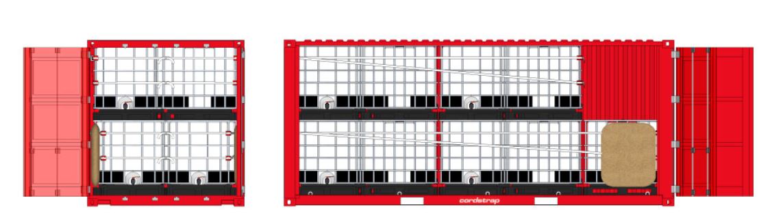 Loading Plan IBC's in 40ft container with CornerLash