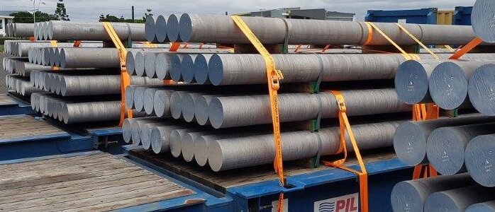 Aluminium Billets Secured on Flatrack with Woven Lashing Cordlash