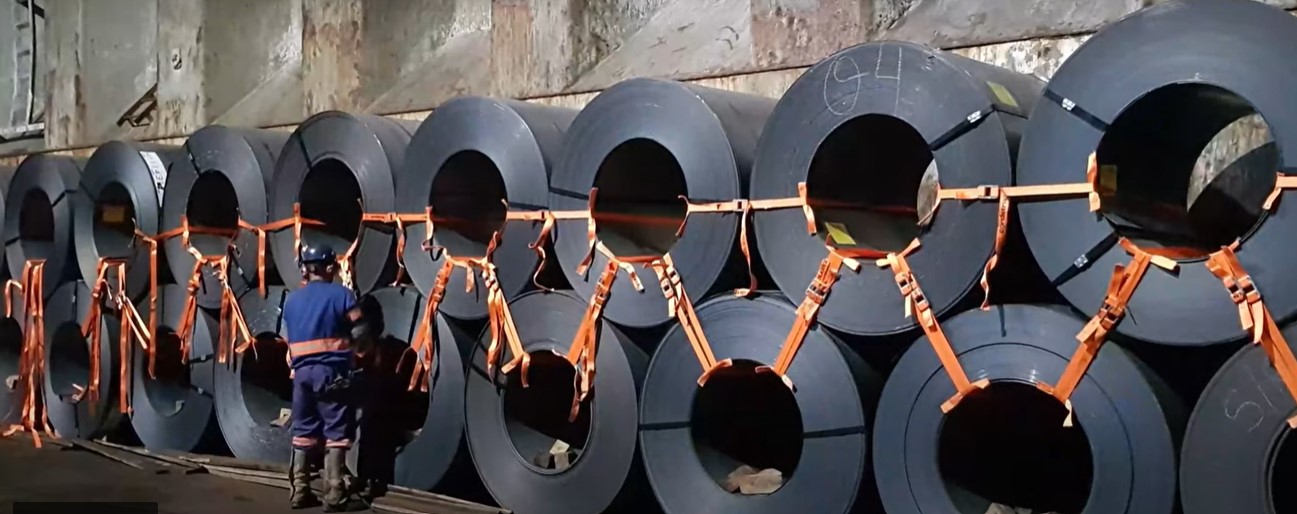 Steel Coils Breakbulk Securing in Vessel with Cordlash Lashing CL200 - Cargo Restraint Systems