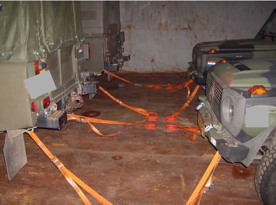 Securing Military Vehicles on Vessel with Cordlash - Cargo Restraint Systems