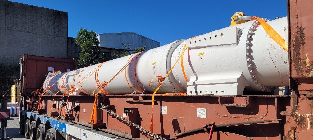 36t hammer on flatrack secured by Cargo Restraint Systems Pty Ltd