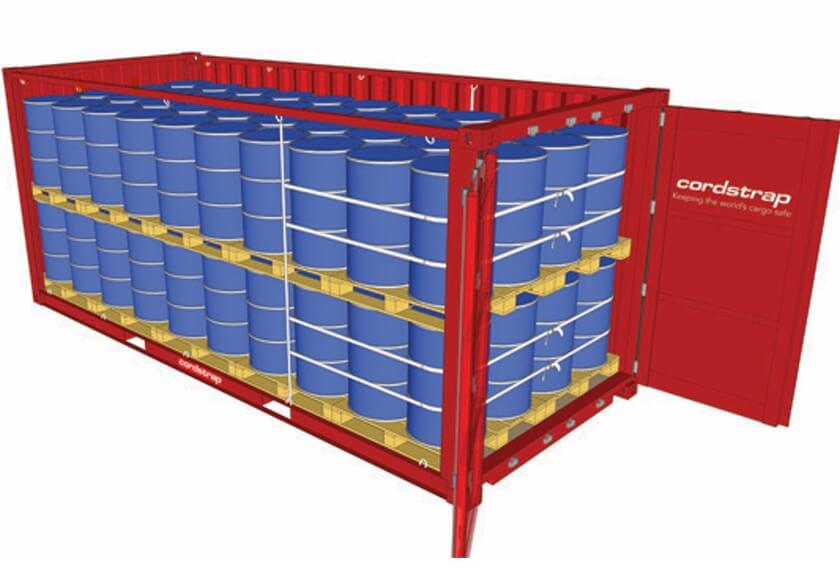 QuickLash with Hangstraps Example HangStraps used in shipping container